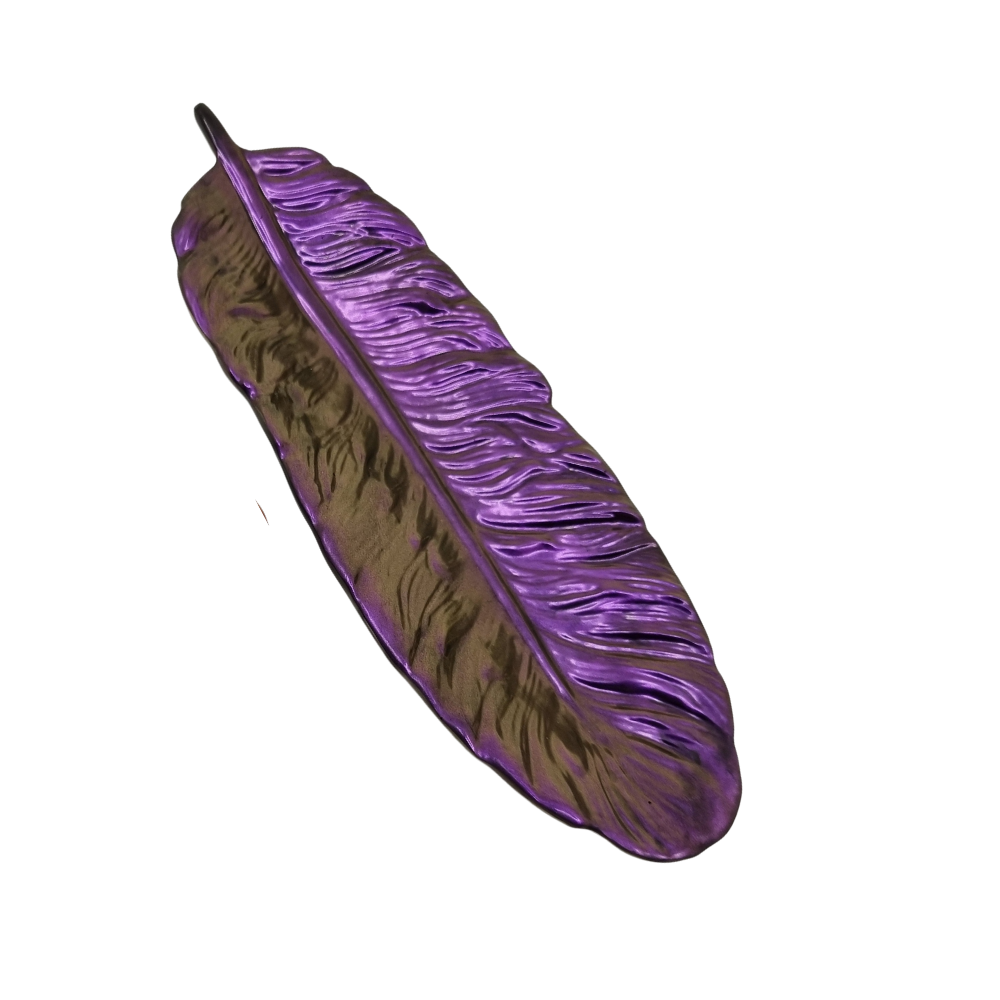 Resin Feather Trinket Tray Purple Feather Trinket Tray