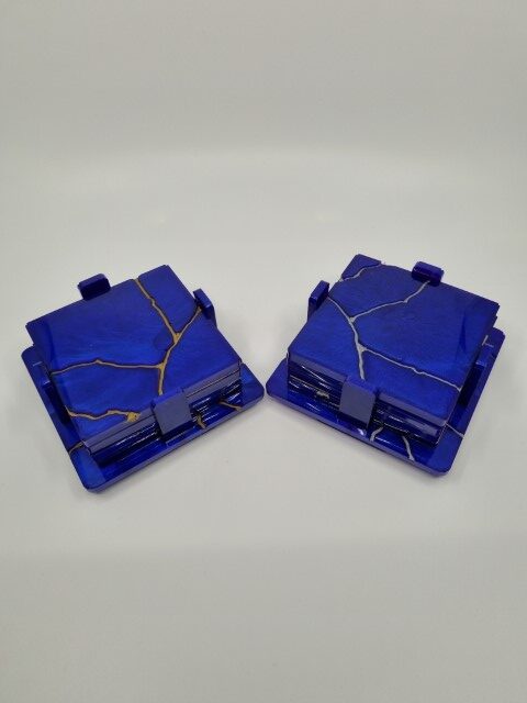Coasters Resin Blue & Gold Kintsugi Coaster Set & Holder